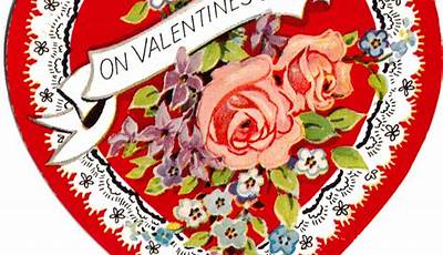 Happy Valentines Day Pictures Heart Vintage Cards