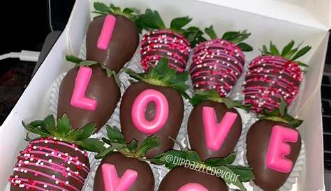 Happy Valentines Day Strawberries 6 Heartfelt Valentine Chocolate Covered ACD1037 A Gift