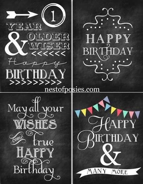 Happy Birthday Chalkboard Labels Printable