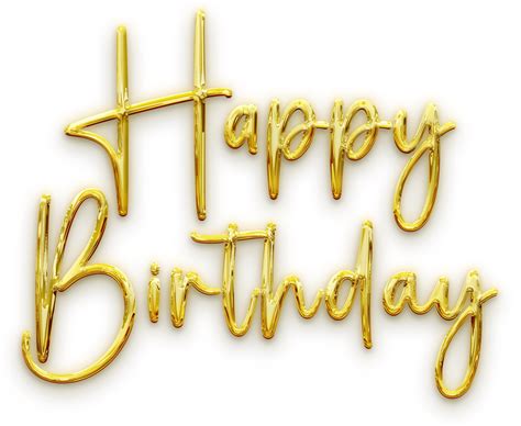 happy birthday gold png transparent