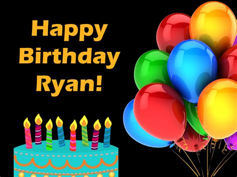 Happy Birthday Ryan Colorful Animated Floating Balloons Birthday Card