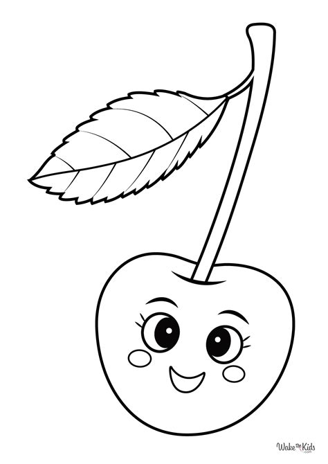 Happy Cherry Coloring Pages