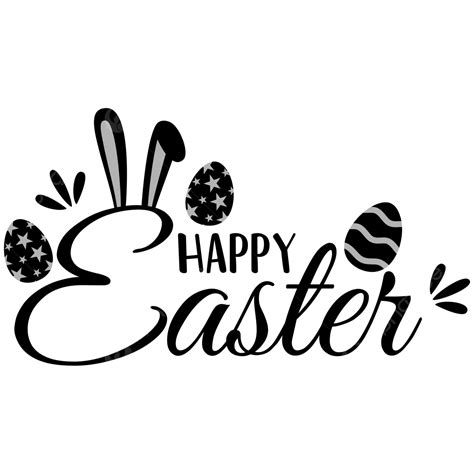 happy easter banner black and white