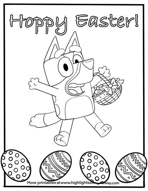 happy easter bluey coloring sheet
