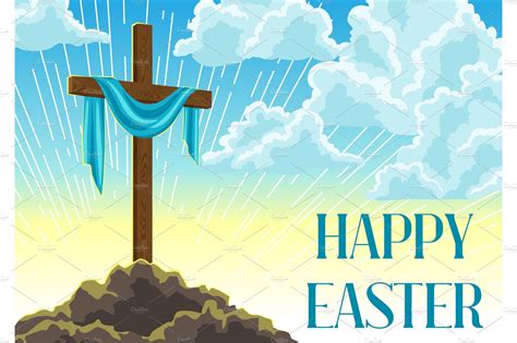 happy easter clipart with cross