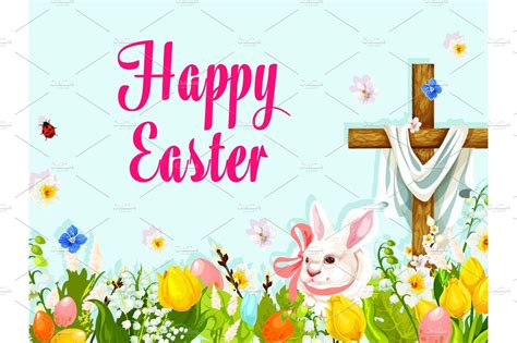 happy easter cross and eggs images