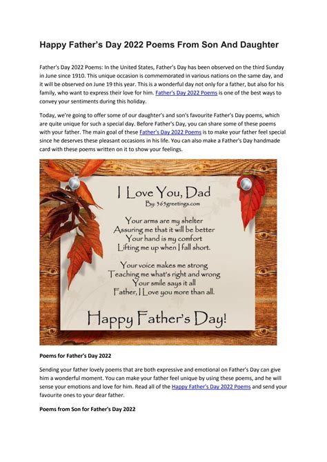 happy father's day 2022 poems