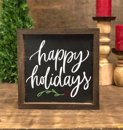happy holidays wooden sign