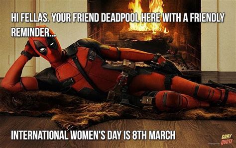 happy international women's day deadpool gif