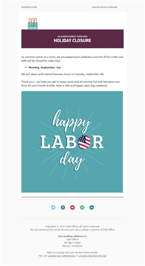 happy labor day email template