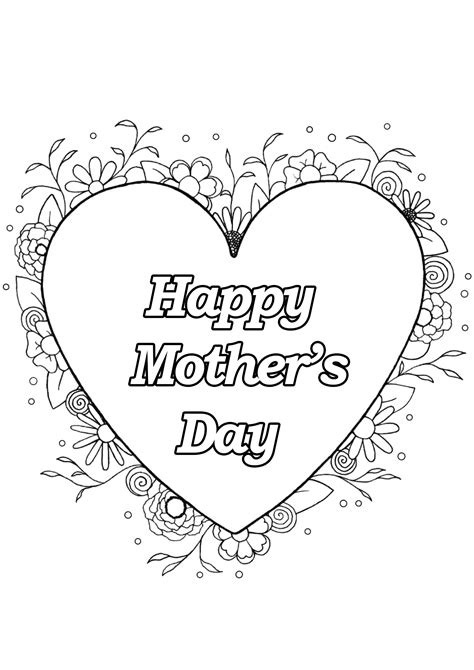 happy mother's day cards to print and color