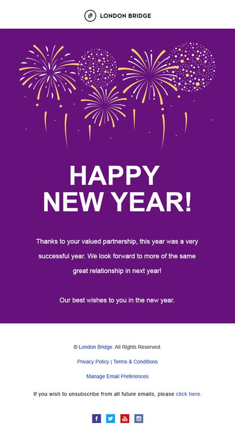 happy new year formal email greeting