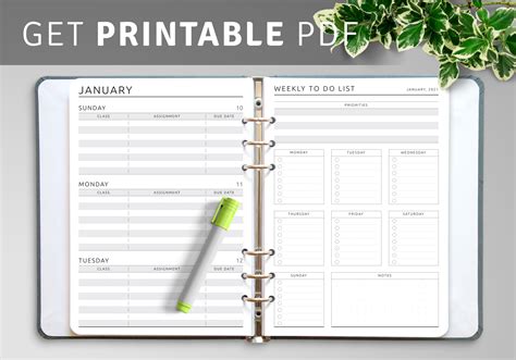 Happy Planner Insert Student Printable