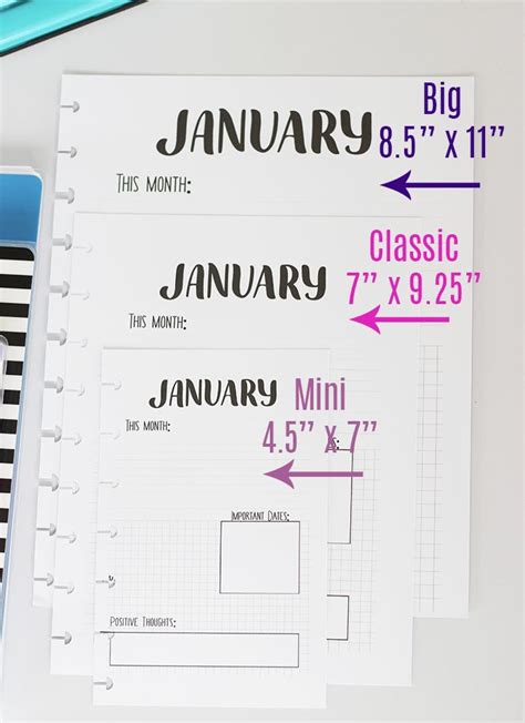 Happy Planner Mini Paper Size