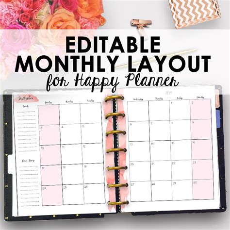 Happy Planner Printable Monthly