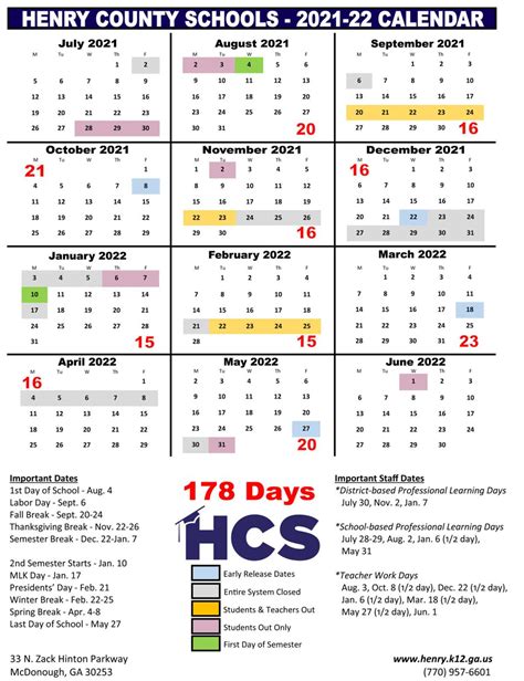 Haralson County School Calendar 2024-21
