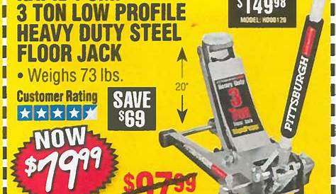 20 Off Any Daytona Floor Jack, Now Through 1/19 Harbor Freight Coupons