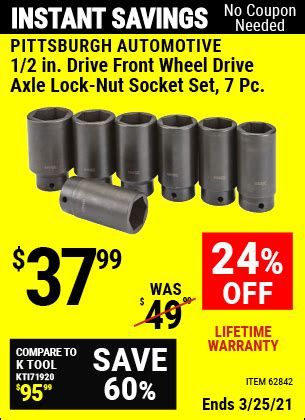 Harbor Freight Axle Nut Socket Set