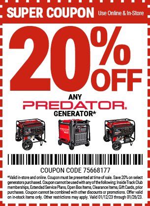 Harbor Freight Coupon Code Predator