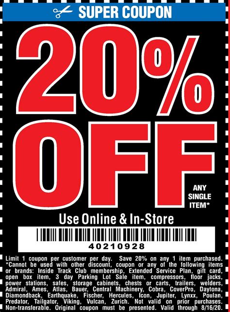 harbor freight coupons 20%off