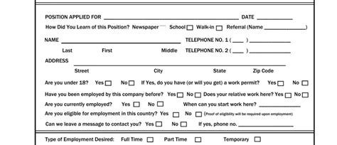 Harbor Freight Printable Job Application