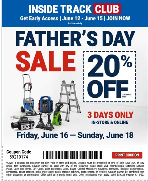 harbor freight sale this weekend father's day