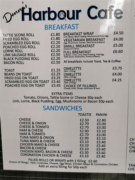 harbour cafe menu