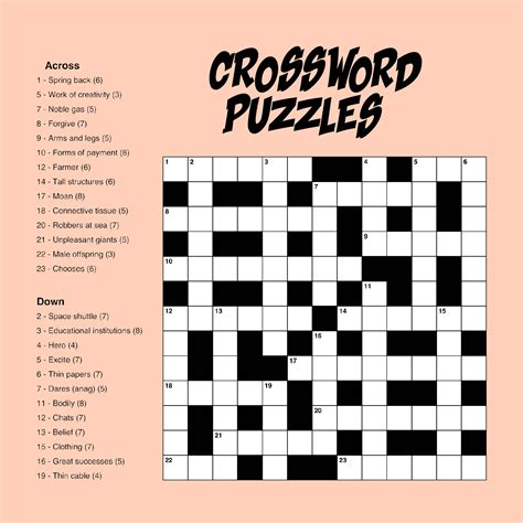 Hard Crossword Puzzle Printable