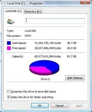 Hard Disk Capacity For Windows 7