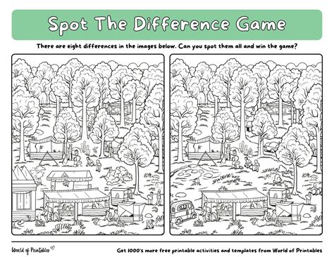 Hard Find The Difference Printables
