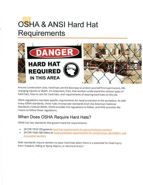 Hard Hat Regulations Osha