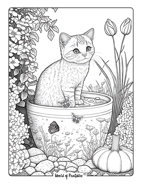 Hard Pattern Coloring Pages Cat
