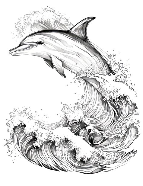 Hard Pattern Coloring Pages Dolphins