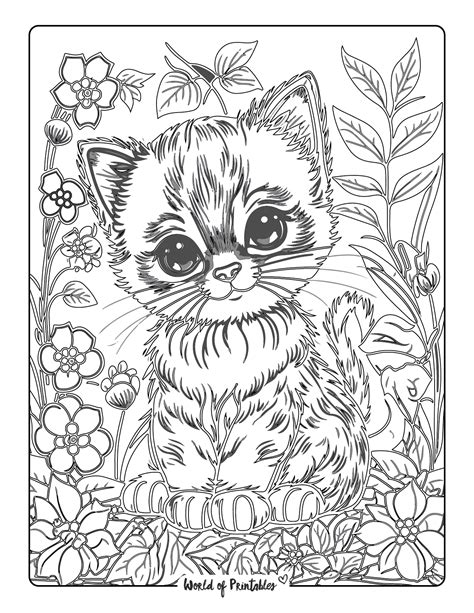 Hard Pattern Coloring Pages Kitten