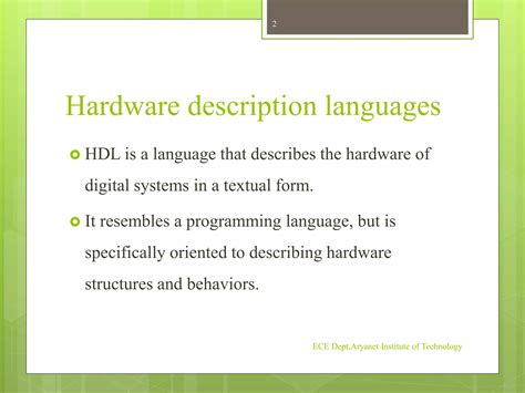 Hardware Description Language And Computer Programming Language