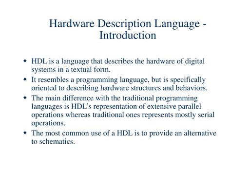 Hardware Description Language Topics