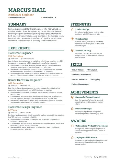 Hardware Engineer Resume