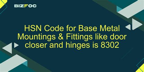 Hardware Fittings Hsn Code