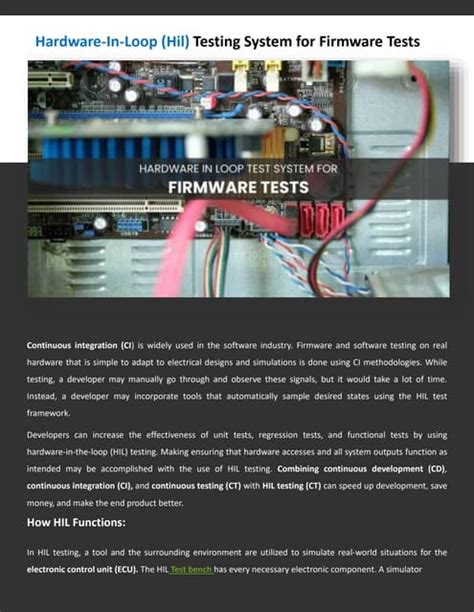 Hardware In Loop Testing Training