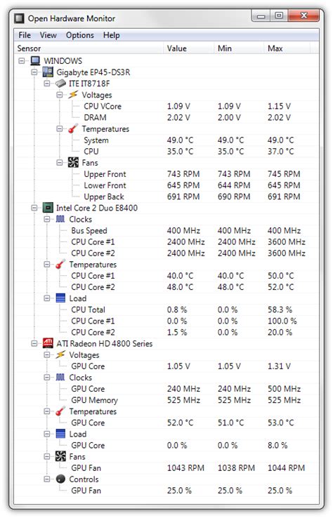 Hardware Monitor Window Excel.exe