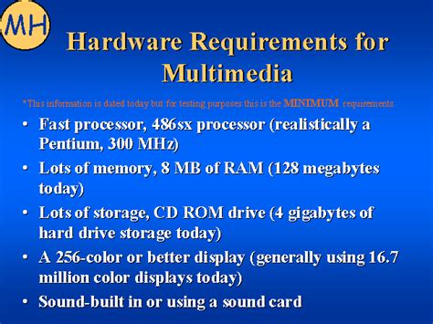 Hardware Requirements Of Multimedia