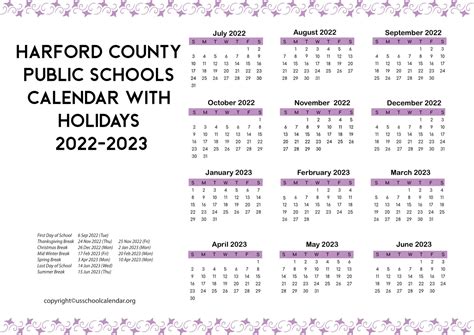 Harford County Public School Calendar
