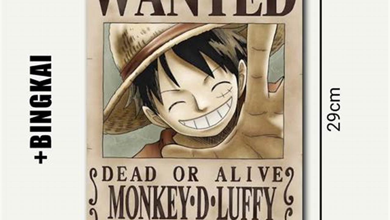 Poster Buronan Luffy Sketsa