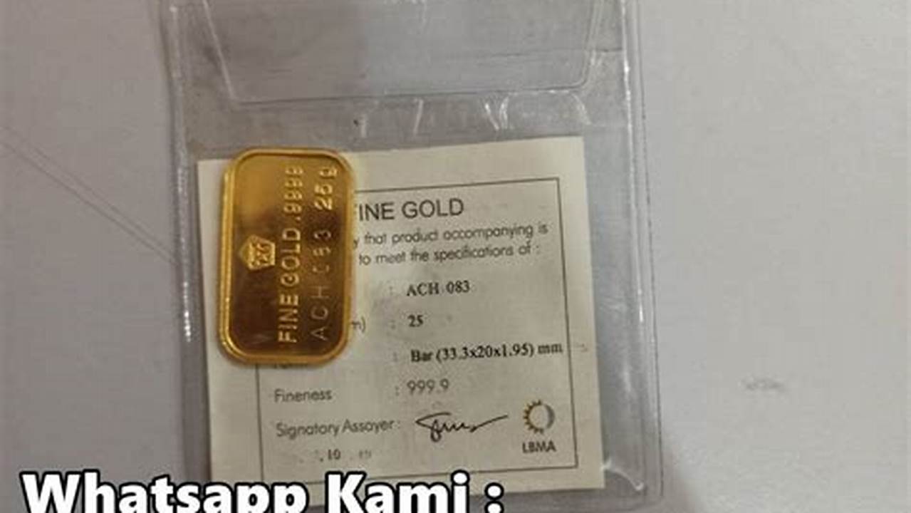 Jual logam mulia ubs 25 gram emas batangan asli sertifikat di lapak