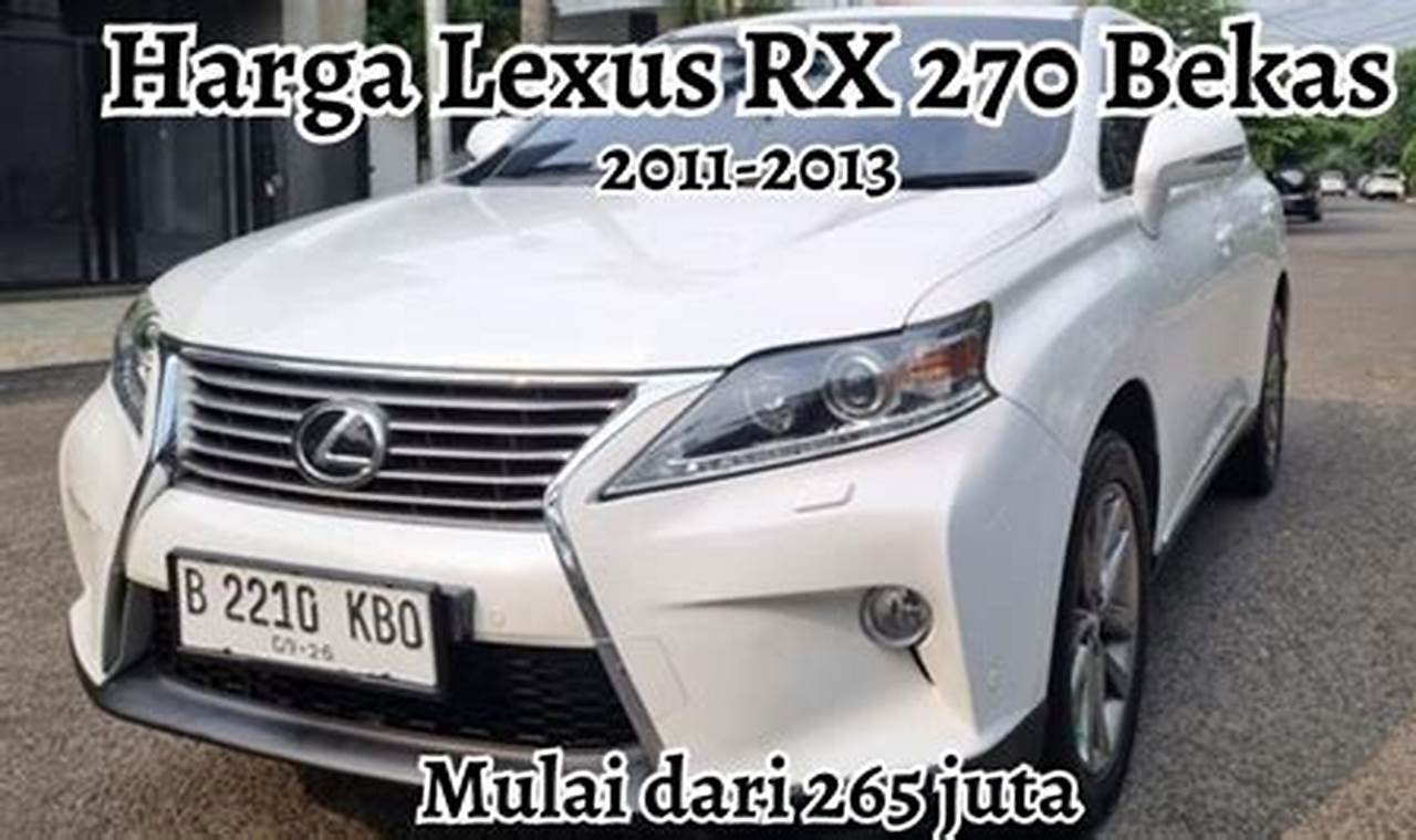 harga mobil lexus rx 270 tahun 2013