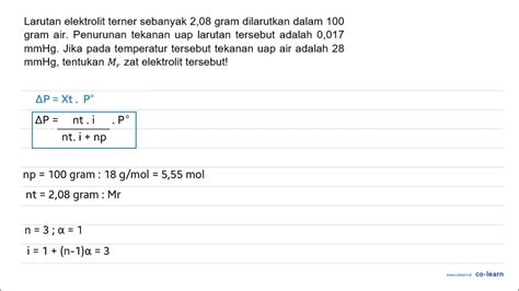 Harga i untuk Larutan Elektrolit Terner Adalah