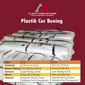 Jual Plastik Cor bening PE 1.2 Meter Tebal 60 Mikron (1 Roll kira2 22m