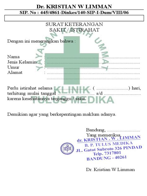 Harga dan Biaya Surat Dokter di Bandung