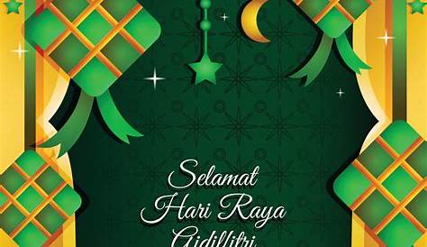 Hari Raya Aidilfitri with Ketupat Greeting Design Stock Illustration