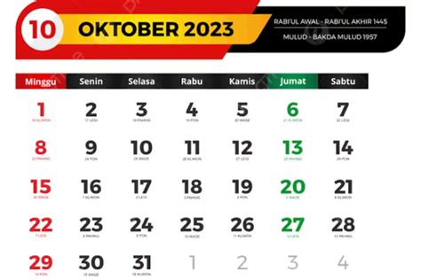 hari raya bulan oktober 2023